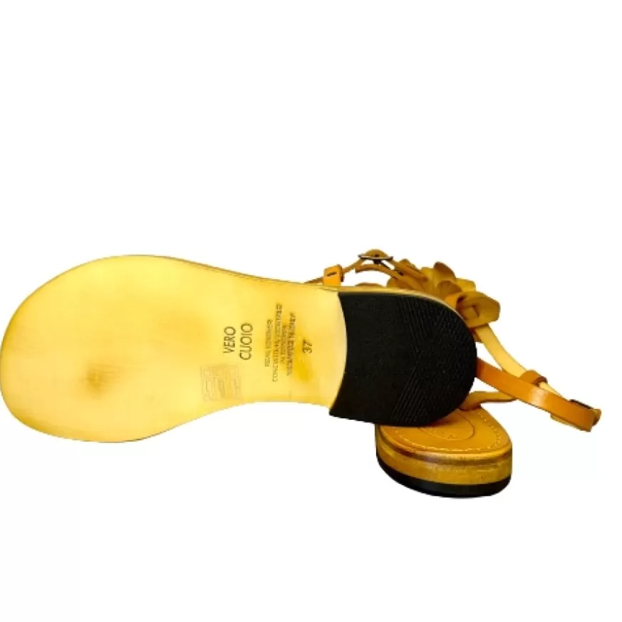 Donna CAMARRI CALZATURE Scarpe Donna | Sandalo In Pelle Ocra Mod. Federica