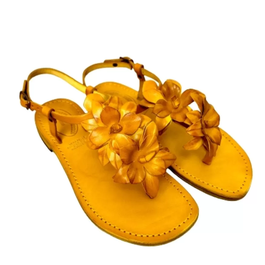 Donna CAMARRI CALZATURE Scarpe Donna | Sandalo In Pelle Ocra Mod. Federica