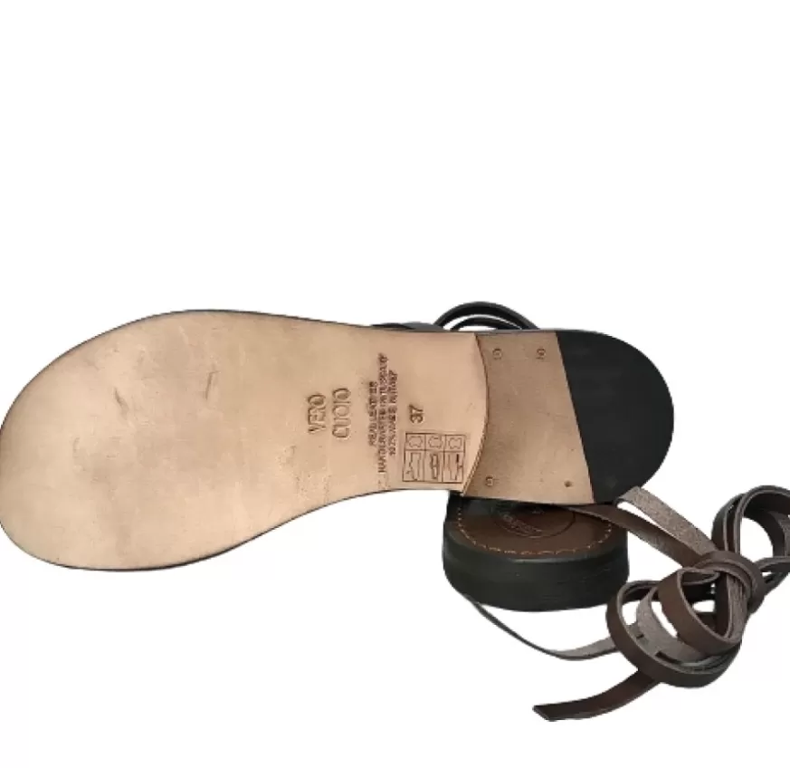 Donna CAMARRI CALZATURE Scarpe Donna | Sandalo In Pelle Testa Di Moro Alla Schiava Mod. 9999