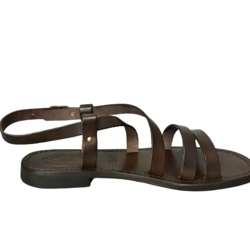 Donna CAMARRI CALZATURE Scarpe Donna | Sandalo In Pelle Testa Di Moro Mod. 4400