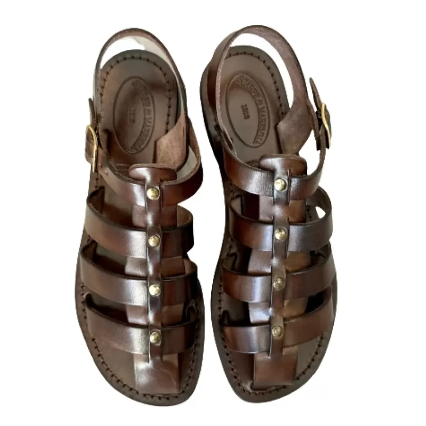 Donna CAMARRI CALZATURE Scarpe Donna | Sandalo In Pelle Testa Di Moro Mod. 9933