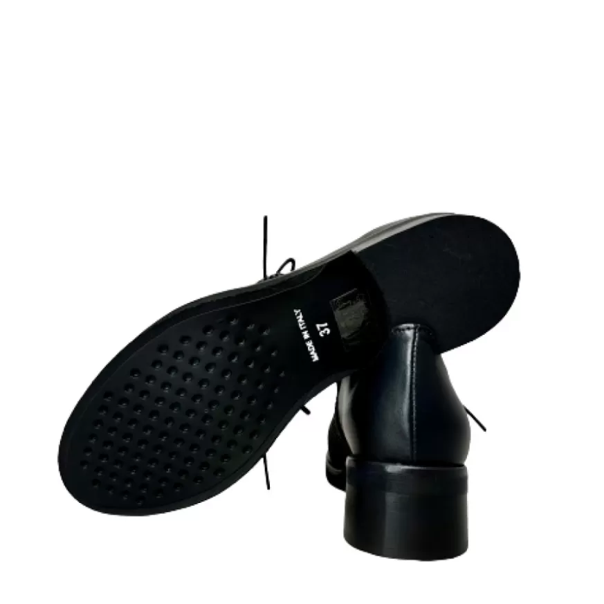 Donna CAMARRI CALZATURE Scarpe Donna | Scarpa Nera In Pelle E Camoscio Con Strass