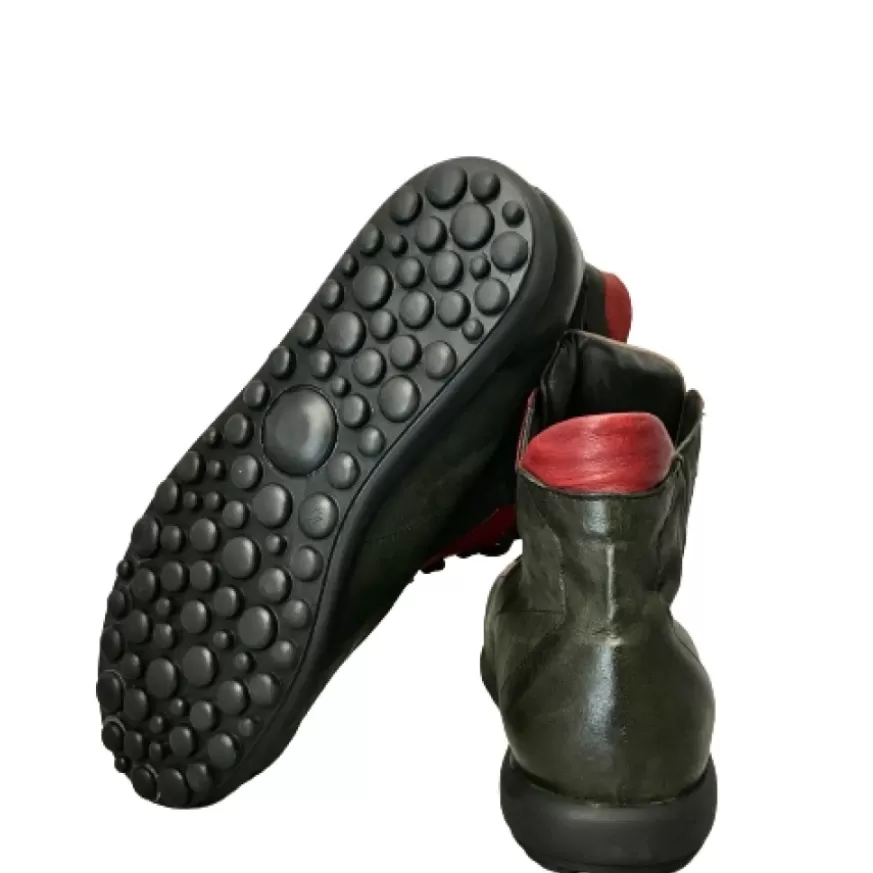 Donna CAMARRI CALZATURE Scarpe Donna | Scarponcino Verde/Rosso/Taupe