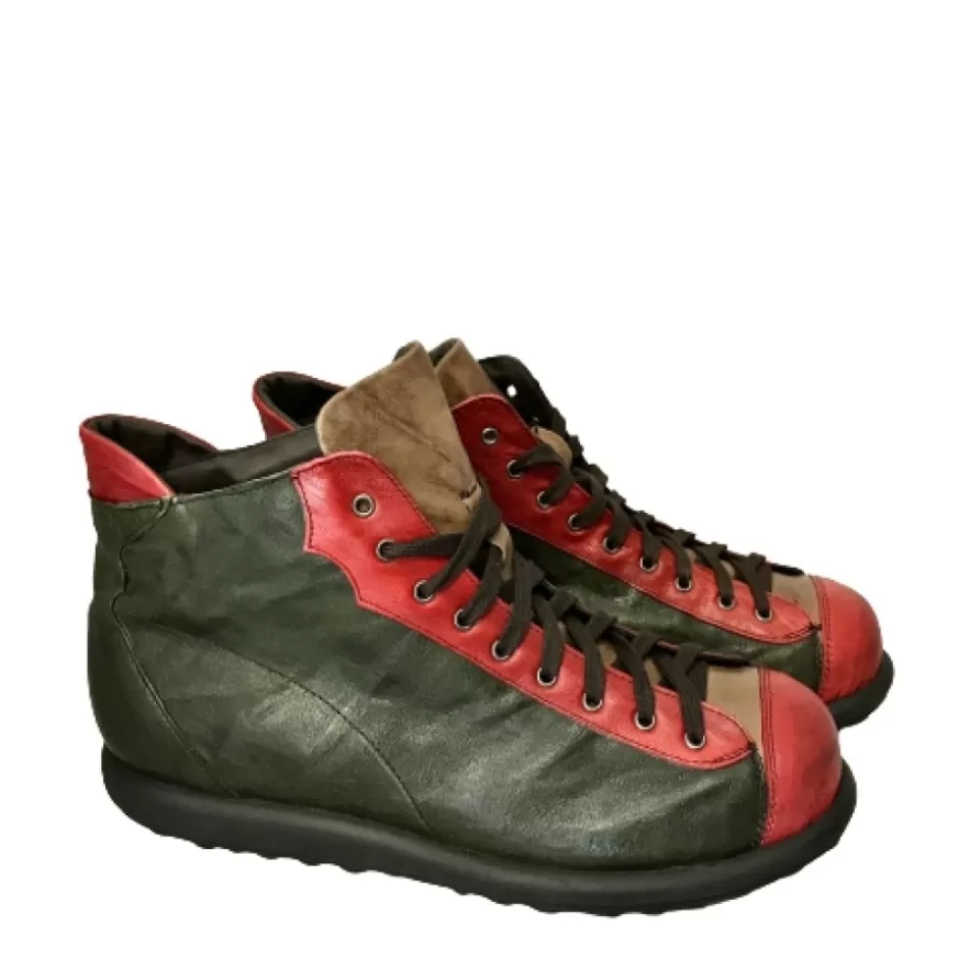 Donna CAMARRI CALZATURE Scarpe Donna | Scarponcino Verde/Rosso/Taupe