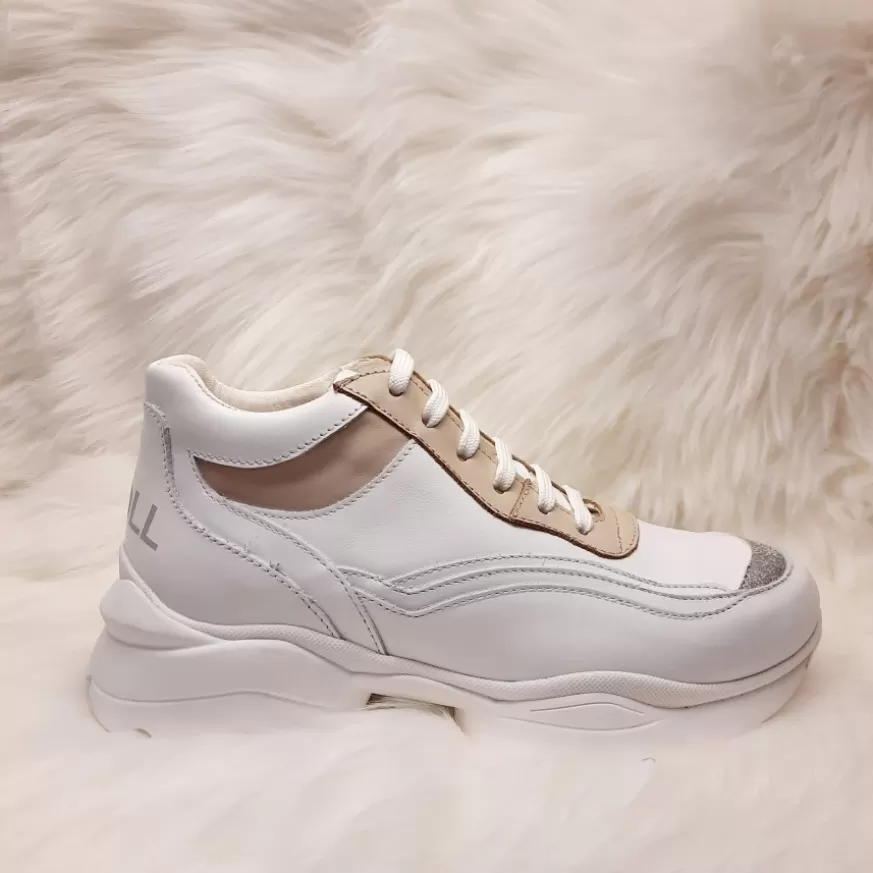 Donna CAMARRI CALZATURE Scarpe Donna | Sneakers Kroll Bianca E Beige