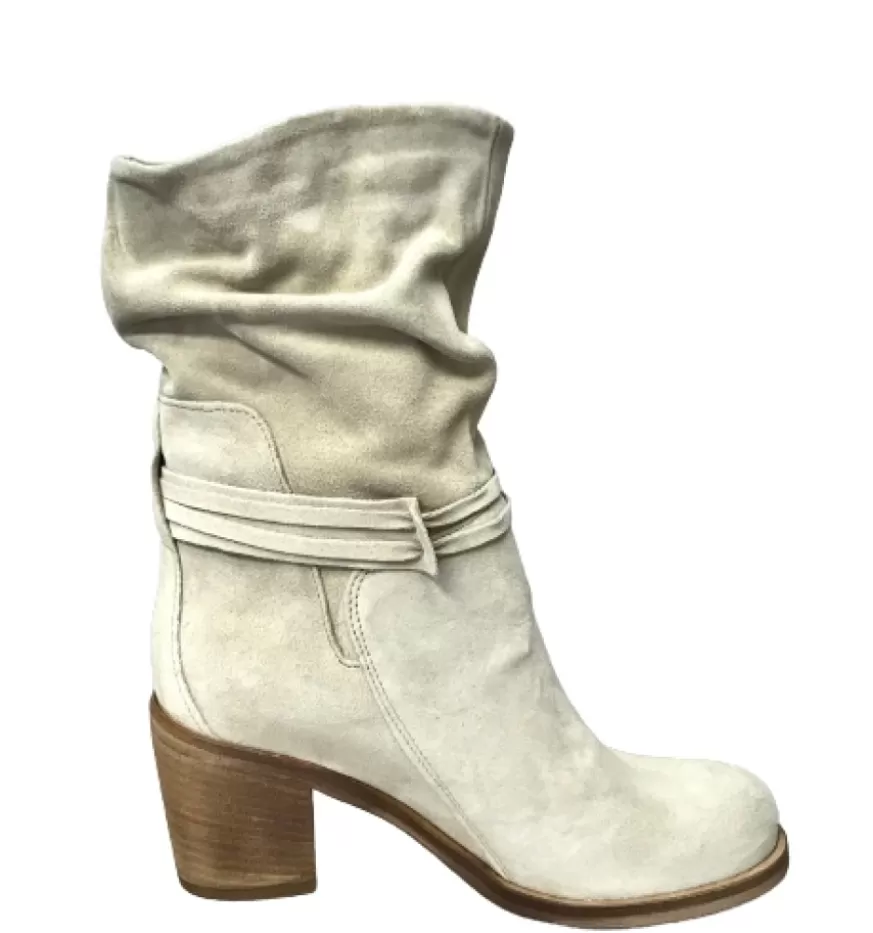 Donna CAMARRI CALZATURE Scarpe Donna | Stivale Artigianale Arricciato Panna
