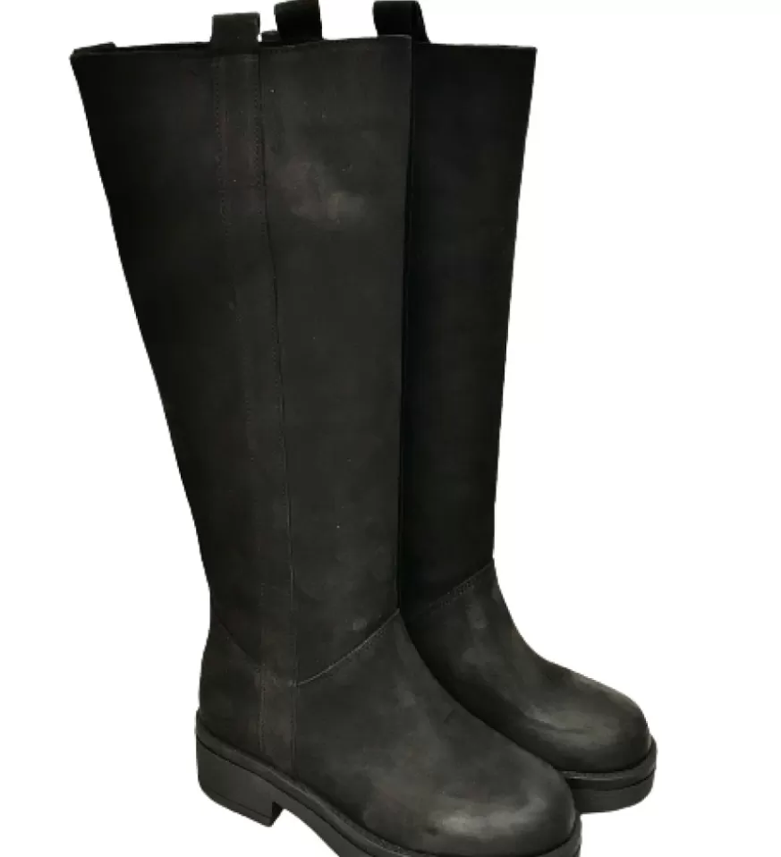Donna CAMARRI CALZATURE Scarpe Donna | Stivale Artigianale Nero Ingrassato