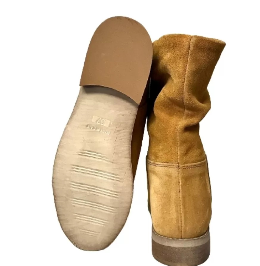 Donna CAMARRI CALZATURE Scarpe Donna | Stivale In Camoscio Arricciato E Zeppa Interna