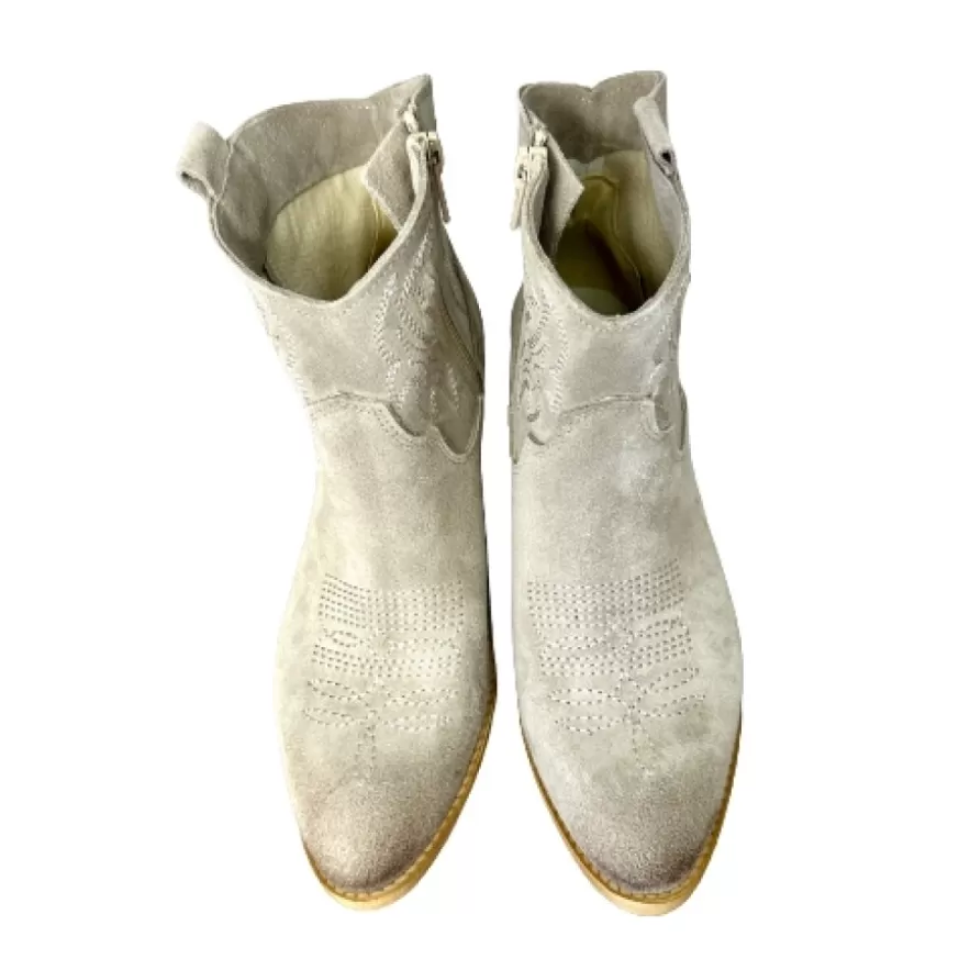 Donna CAMARRI CALZATURE Scarpe Donna | Texano Artigianale In Nabuk Spazzolato Grigio