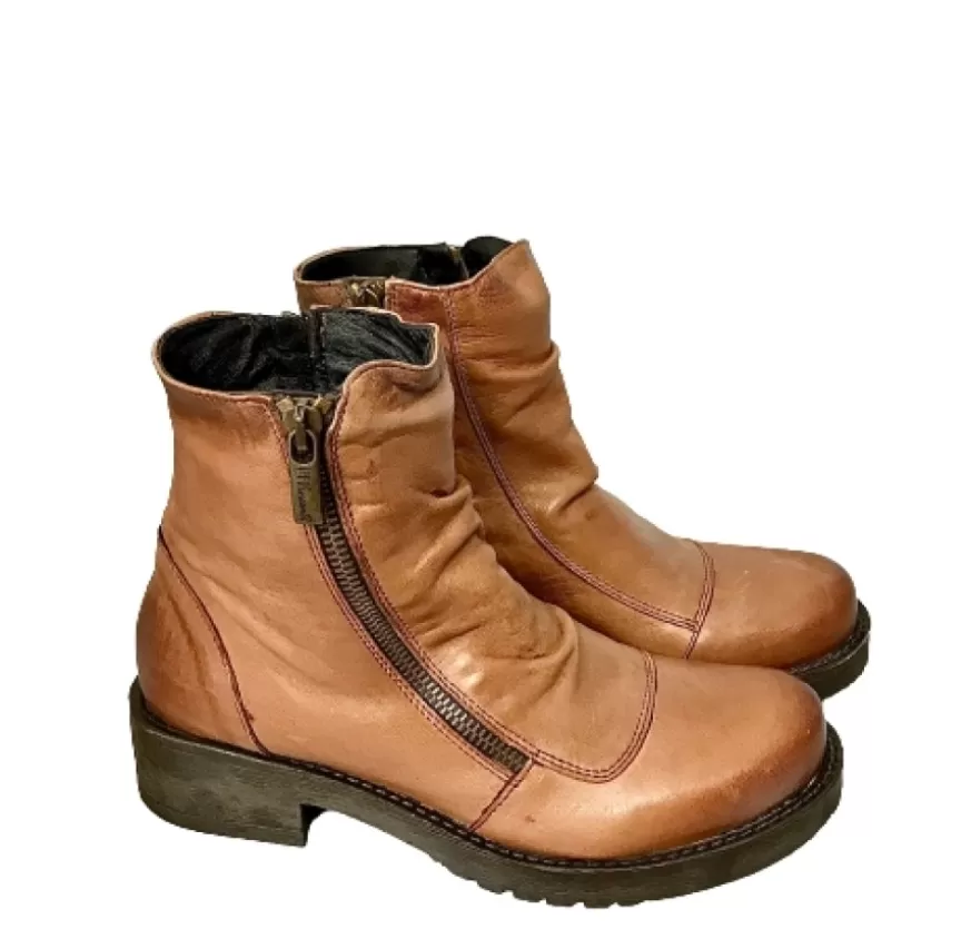 Donna CAMARRI CALZATURE Scarpe Donna | Tronchetto Con Doppia Cerniera Cuoio