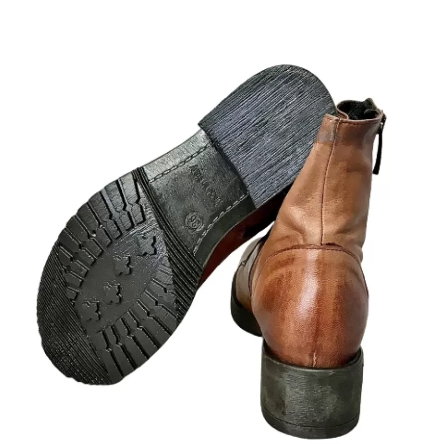 Donna CAMARRI CALZATURE Scarpe Donna | Tronchetto Con Doppia Cerniera Cuoio