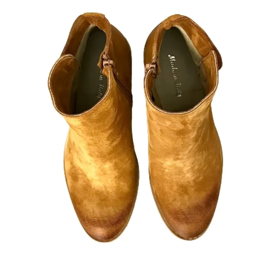 Donna CAMARRI CALZATURE Scarpe Donna | Tronchetto In Camoscio Cuoio Con Cerniera