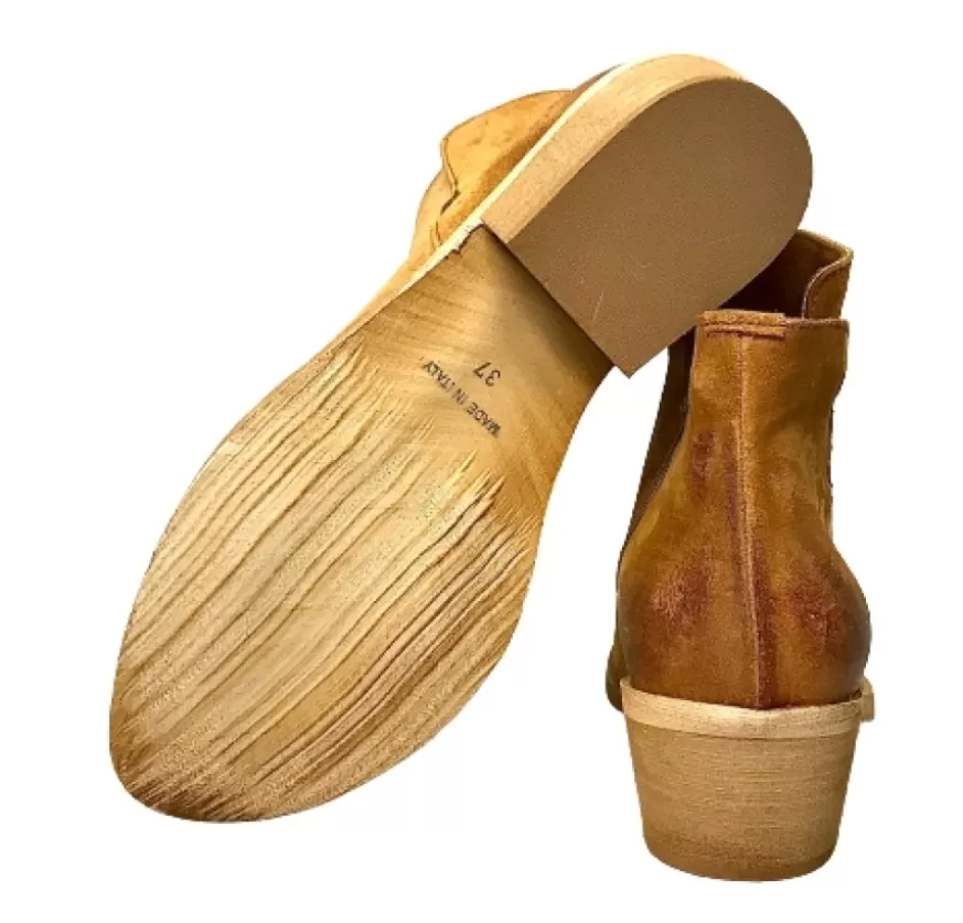 Donna CAMARRI CALZATURE Scarpe Donna | Tronchetto In Camoscio Cuoio Con Cerniera