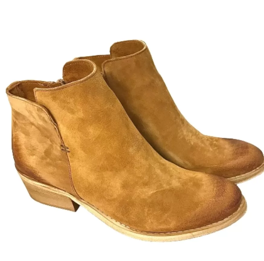 Donna CAMARRI CALZATURE Scarpe Donna | Tronchetto In Camoscio Cuoio Con Cerniera