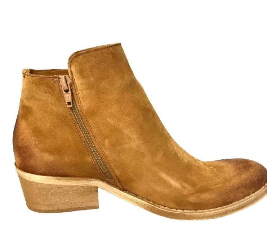 Donna CAMARRI CALZATURE Scarpe Donna | Tronchetto In Camoscio Cuoio Con Cerniera