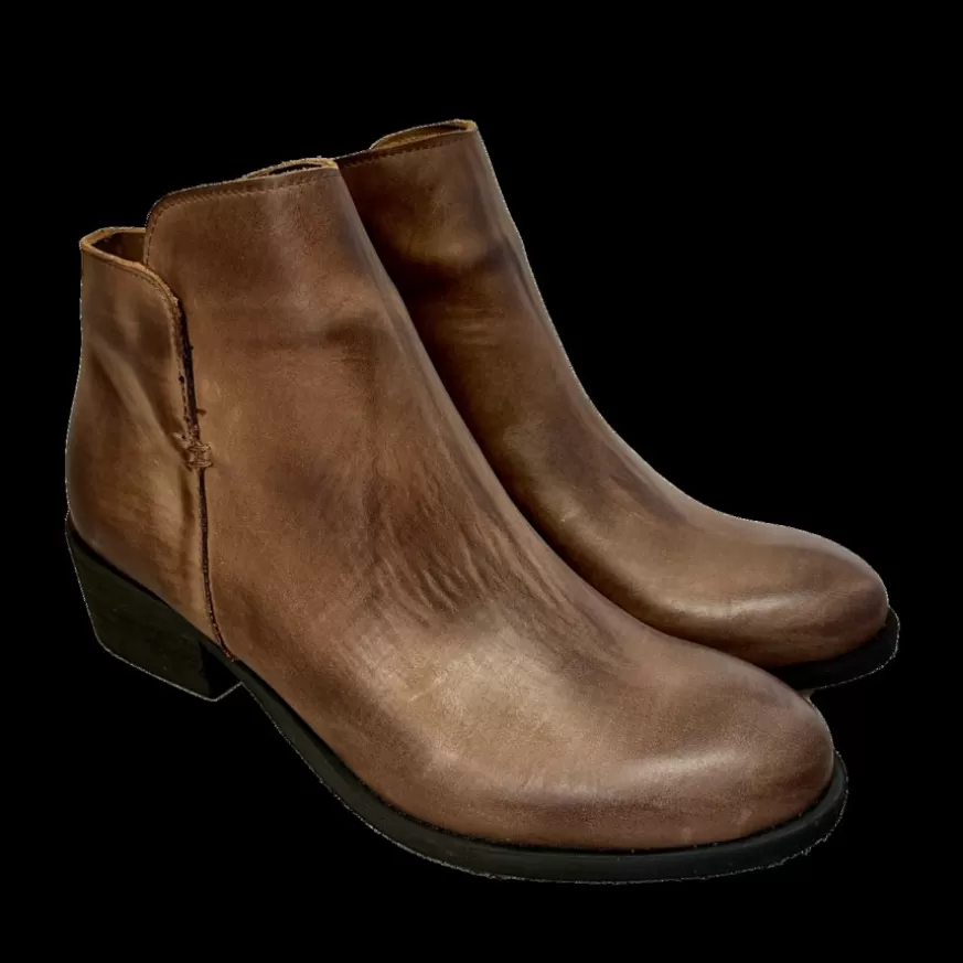 Donna CAMARRI CALZATURE Scarpe Donna | Tronchetto In Pelle Taupe Con Cerniera