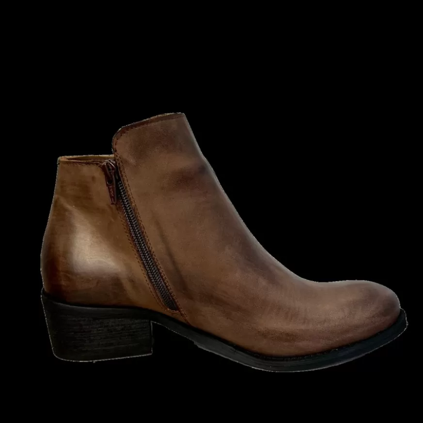 Donna CAMARRI CALZATURE Scarpe Donna | Tronchetto In Pelle Taupe Con Cerniera