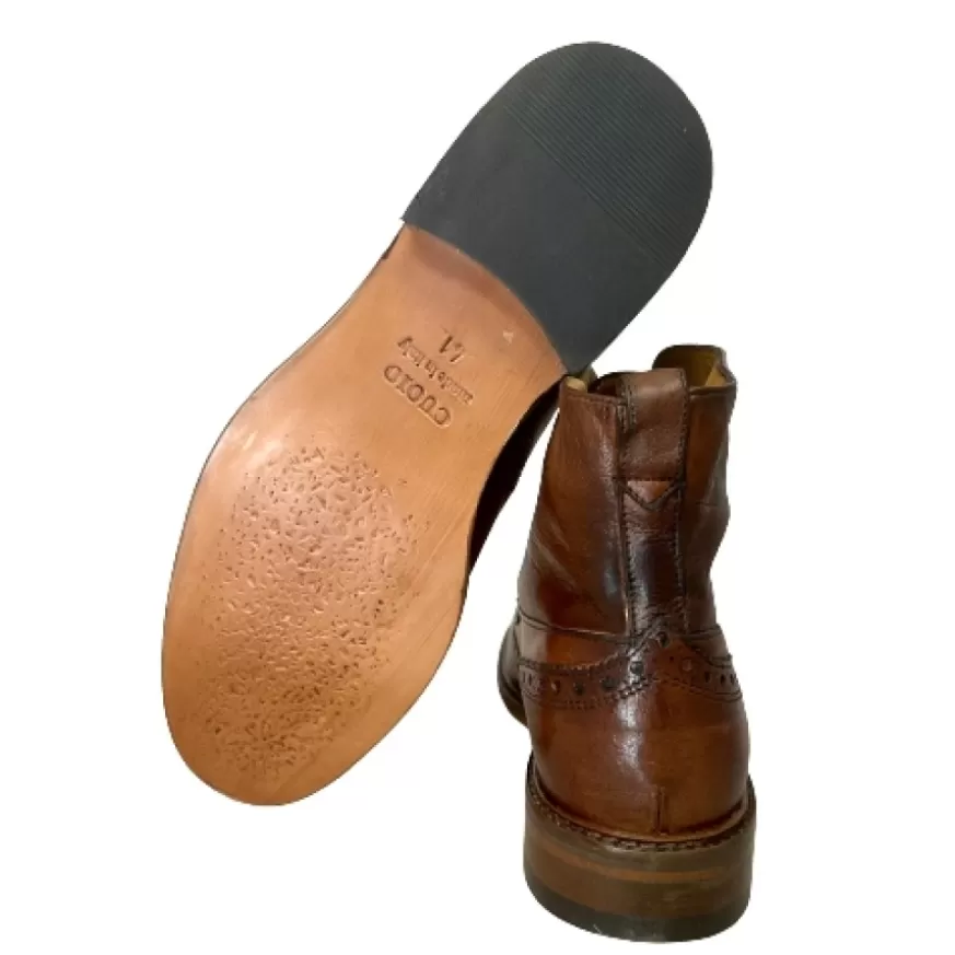 Uomo CAMARRI CALZATURE Scarpe Uomo | Anfibio Artigianale In Bufalo Tuffato Marrone