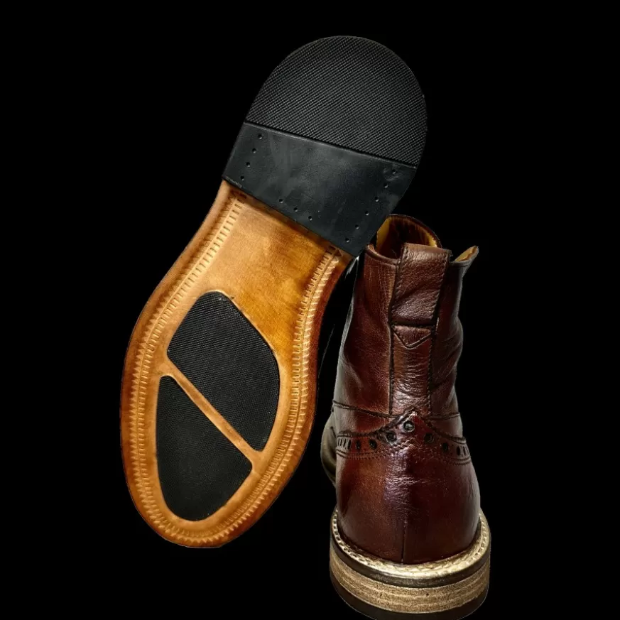 Uomo CAMARRI CALZATURE Scarpe Uomo | Anfibio Artigianale In Bufalo Tuffato Marrone