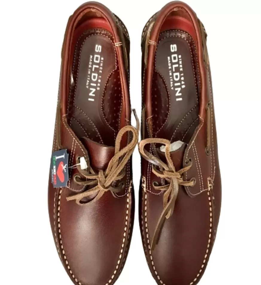 Uomo CAMARRI CALZATURE Scarpe Uomo | Barca Artigianale In Pelle Marrone Soldini