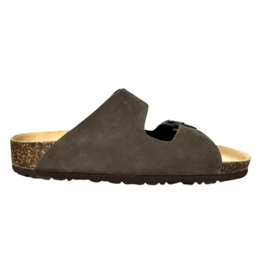 Uomo CAMARRI CALZATURE Scarpe Uomo | Ciabatta Bionatura Nabuk Testa Di Moro Vibram