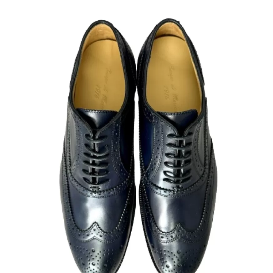Uomo CAMARRI CALZATURE Scarpe Uomo | Francesina Fondo Cuoio Cucita Blake – Duilio Blu Navy