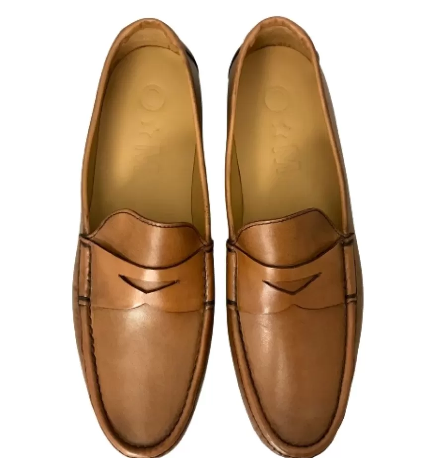 Uomo CAMARRI CALZATURE Scarpe Uomo | Mocassino Cognac Mod. College Cucito Blake