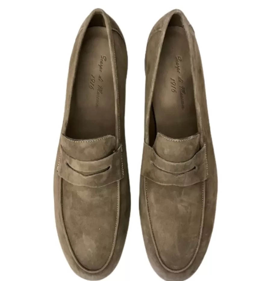 Uomo CAMARRI CALZATURE Scarpe Uomo | Mocassino Estivo In Camoscio Grigio