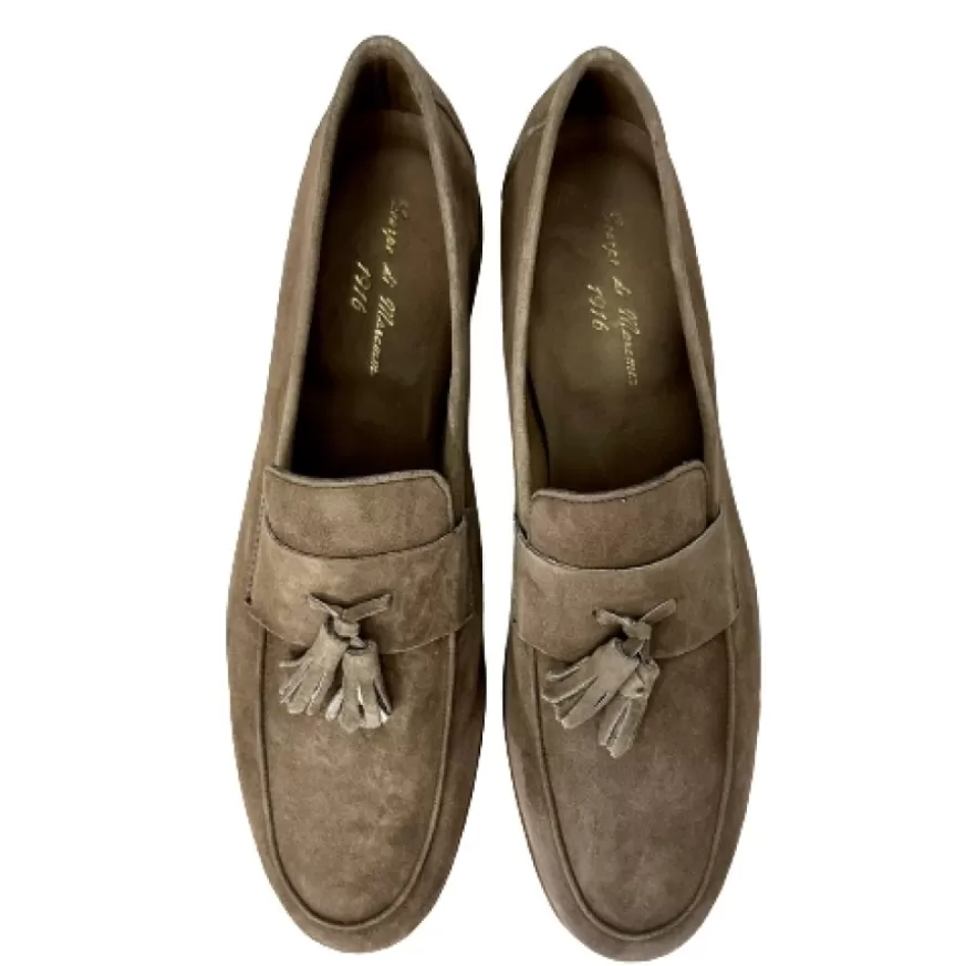 Uomo CAMARRI CALZATURE Scarpe Uomo | Mocassino Estivo In Camoscio Taupe