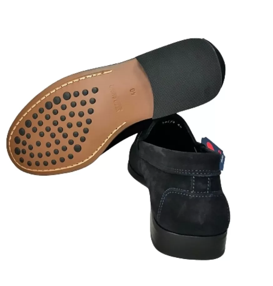 Uomo CAMARRI CALZATURE Scarpe Uomo | Mocassino In Camoscio Blu Soldini