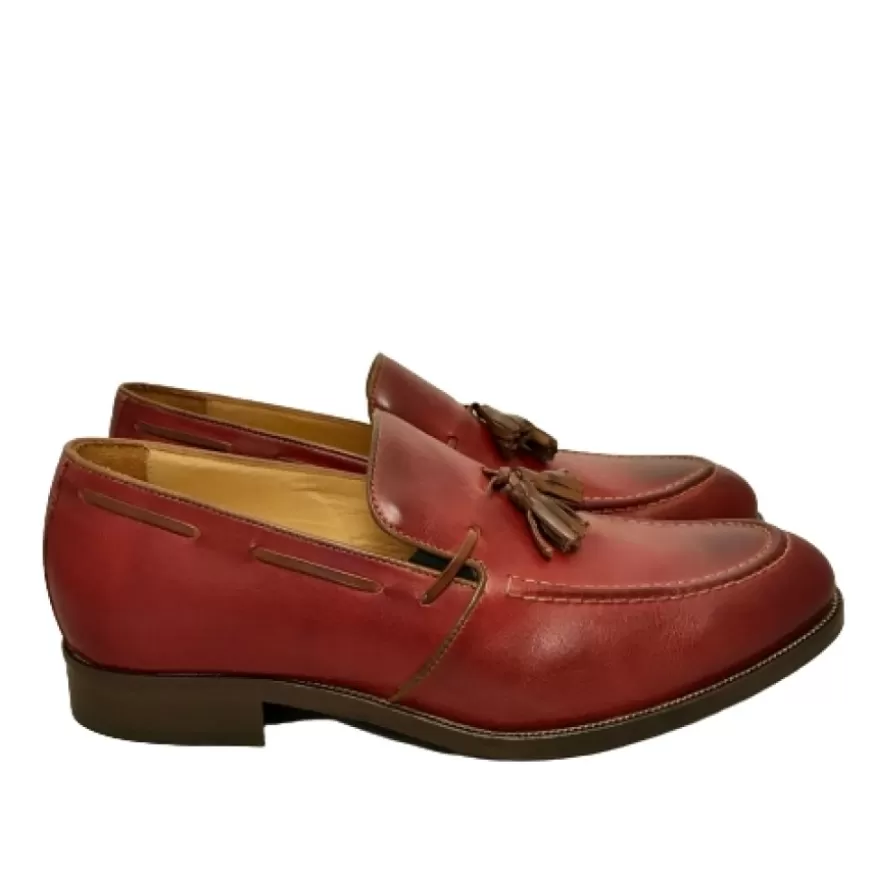 Uomo CAMARRI CALZATURE Scarpe Uomo | Mocassino In Pelle Fondo Cuoio Rosso