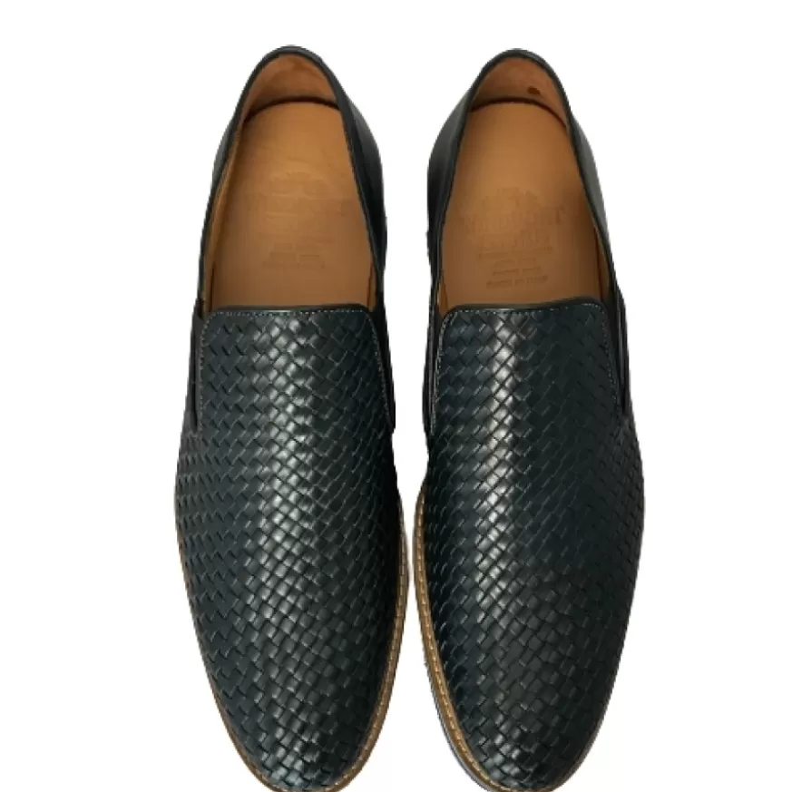 Uomo CAMARRI CALZATURE Scarpe Uomo | Mocassino Intrecciato Blu