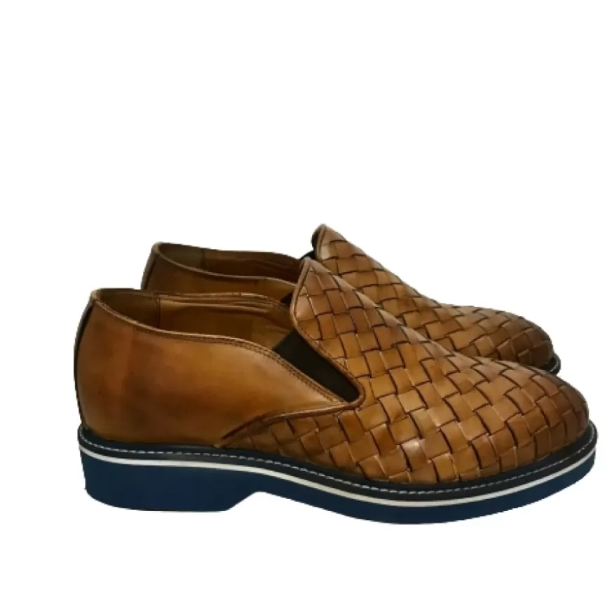 Uomo CAMARRI CALZATURE Scarpe Uomo | Mocassino Intrecciato Cognac