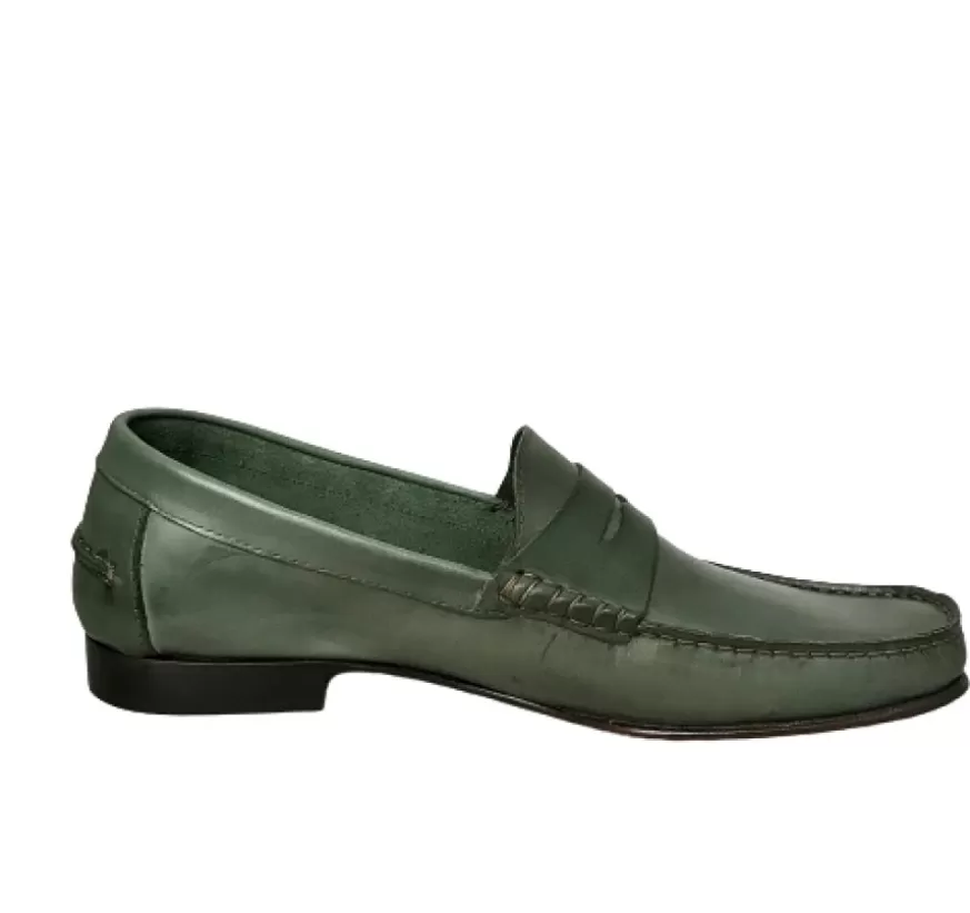Uomo CAMARRI CALZATURE Scarpe Uomo | Mocassino Mod. College Estivo Verde