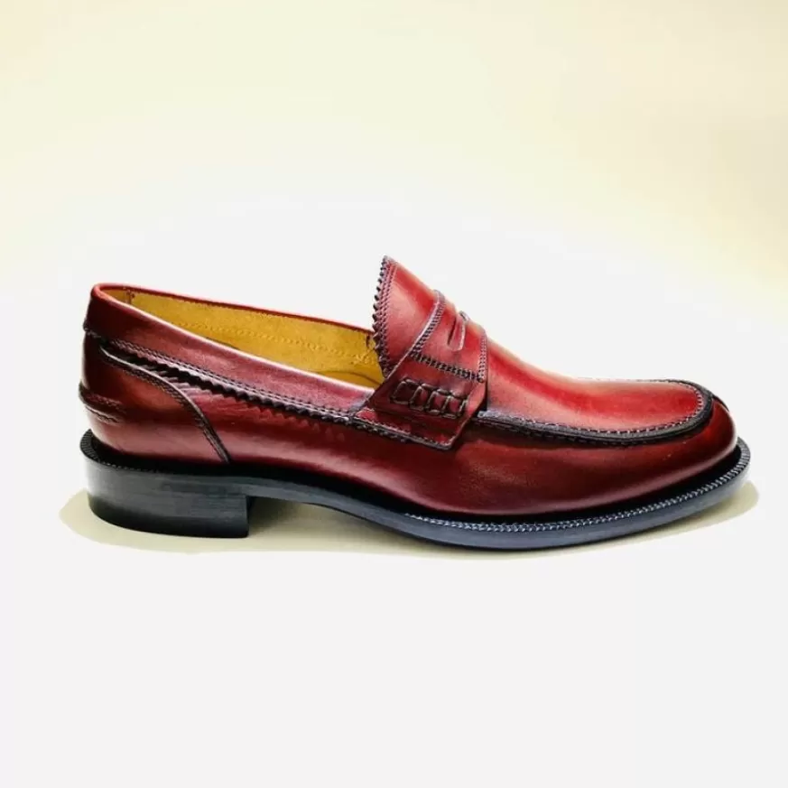 Uomo CAMARRI CALZATURE Scarpe Uomo | Mocassino Mod. College Rosso