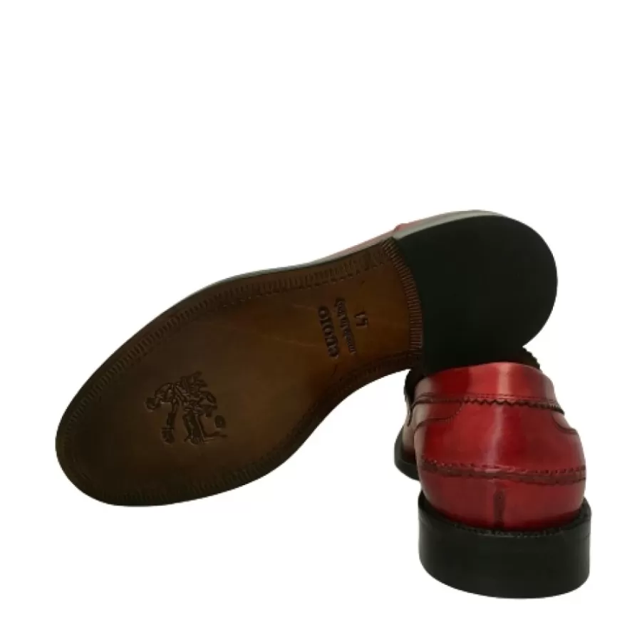 Uomo CAMARRI CALZATURE Scarpe Uomo | Mocassino Mod. College Rosso