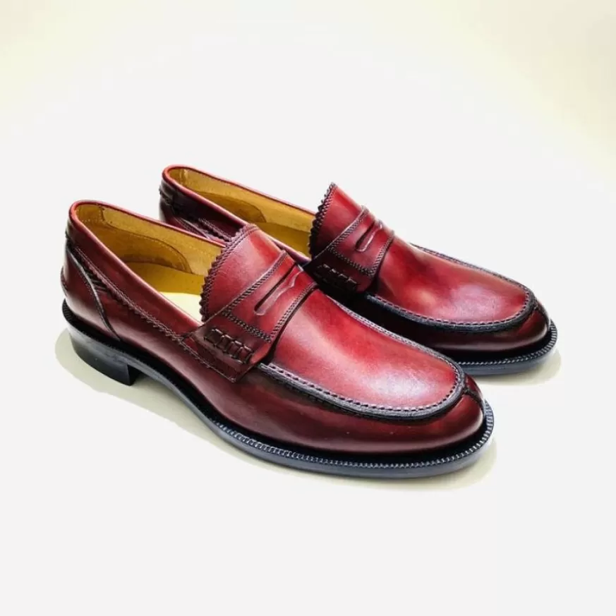 Uomo CAMARRI CALZATURE Scarpe Uomo | Mocassino Mod. College Rosso