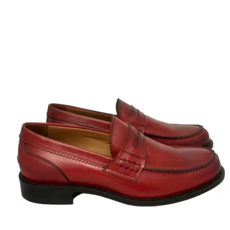 Uomo CAMARRI CALZATURE Scarpe Uomo | Mocassino Mod. College Rosso