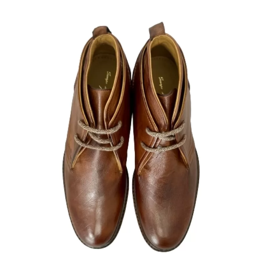 Uomo CAMARRI CALZATURE Scarpe Uomo | Polacchino Artigianale In Bufalo Tuffato Cuoio