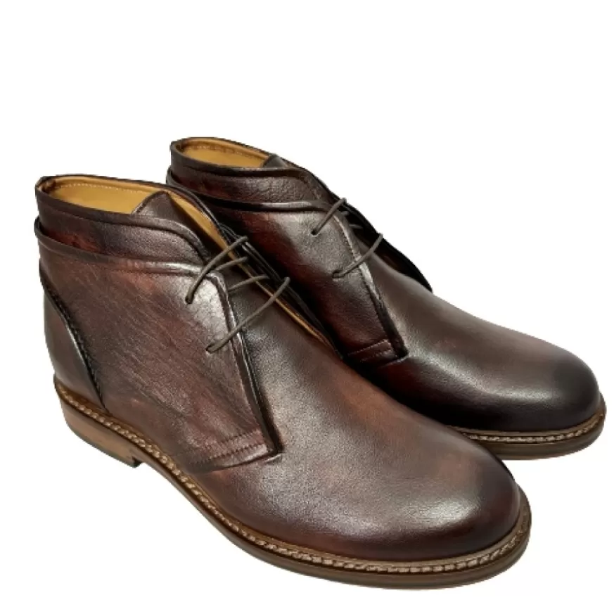 Uomo CAMARRI CALZATURE Scarpe Uomo | Polacchino Artigianale In Bufalo Tuffato Cuoio