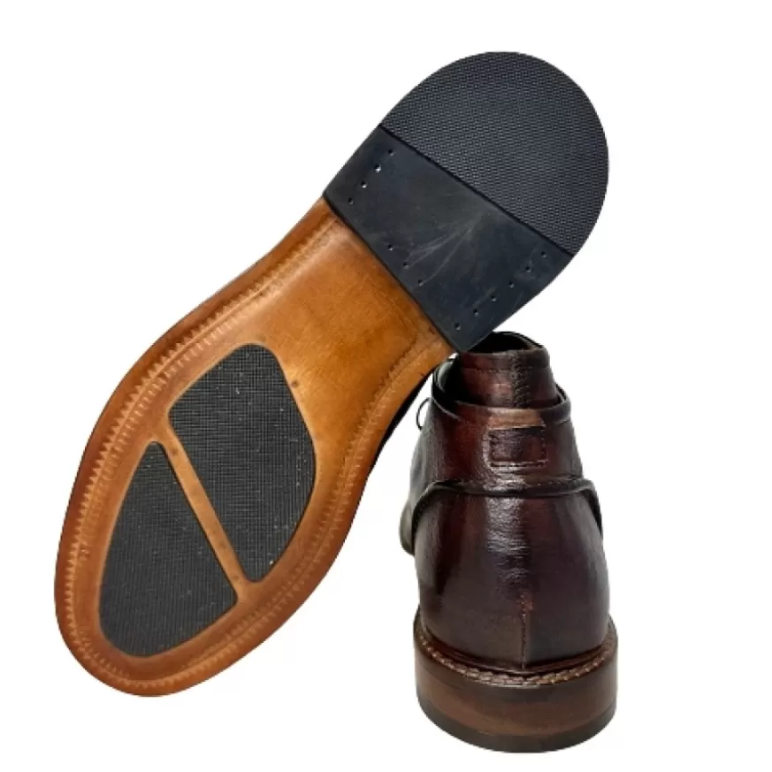 Uomo CAMARRI CALZATURE Scarpe Uomo | Polacchino Artigianale In Bufalo Tuffato Testa Di Moro