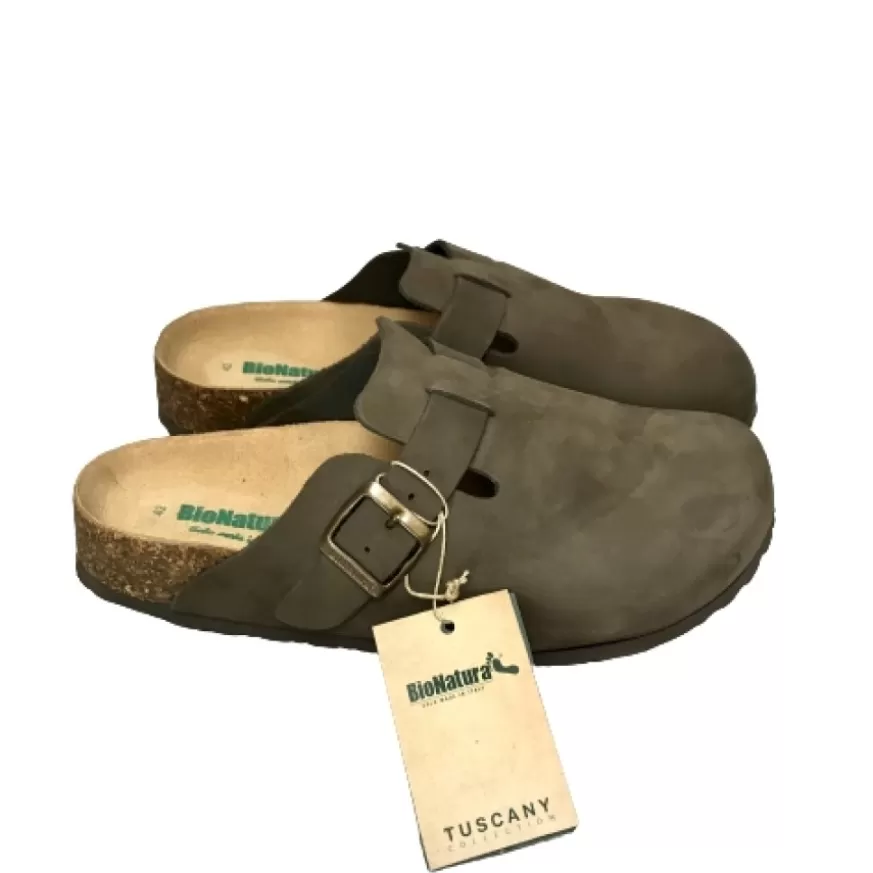 Uomo CAMARRI CALZATURE Scarpe Uomo | Sabot In Pelle Nabuk Bionatura Testa Di Moro