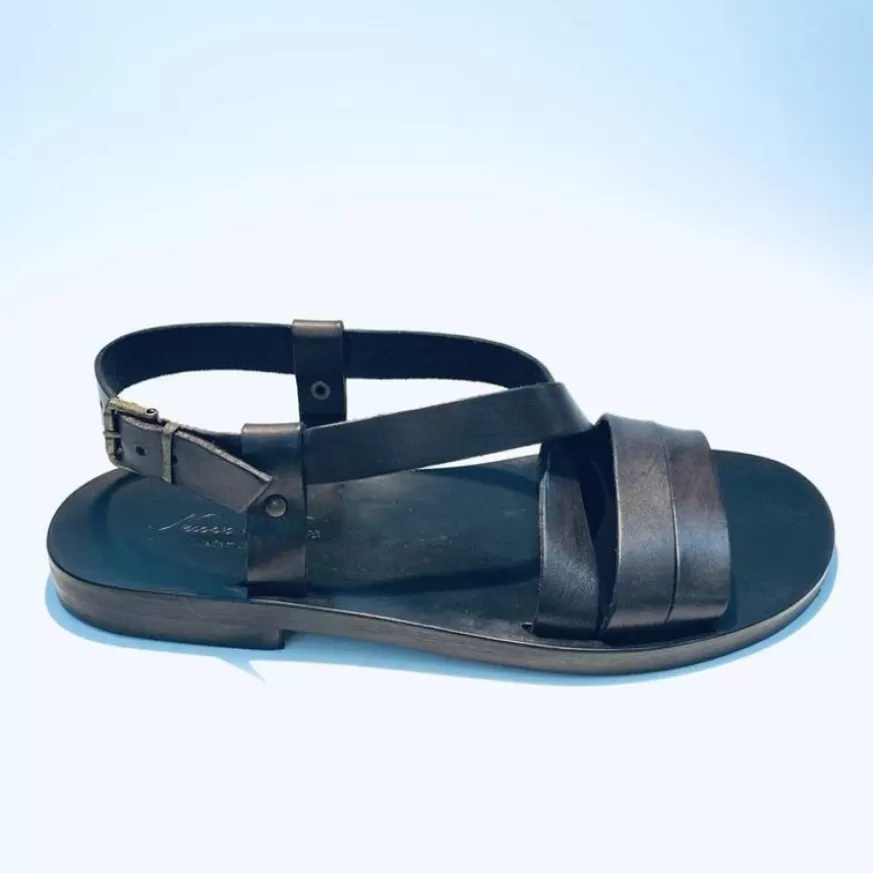 Uomo CAMARRI CALZATURE Scarpe Uomo | Sandalo Artigianale In Pelle Nero