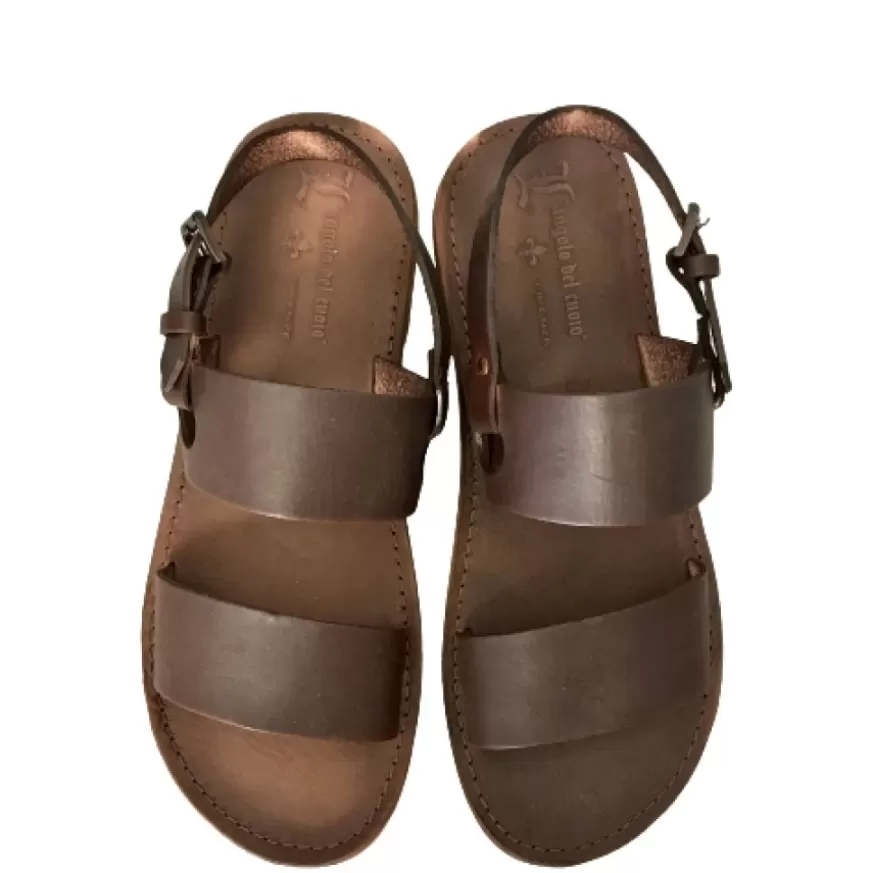 Uomo CAMARRI CALZATURE Scarpe Uomo | Sandalo Artigianale In Pelle Testa Di Moro Mod.C32