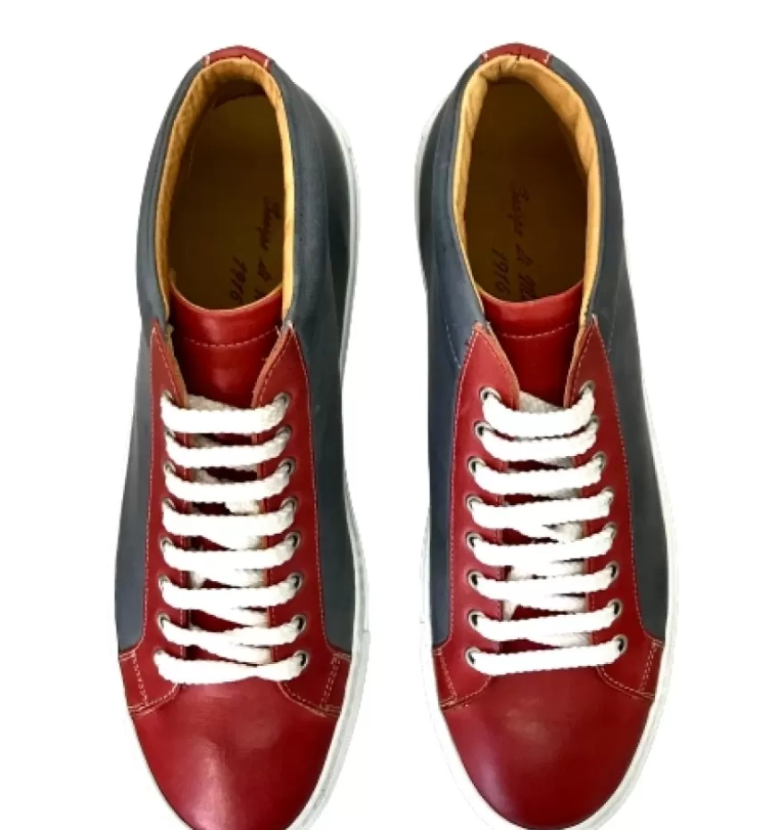 Uomo CAMARRI CALZATURE Scarpe Uomo | Sneakers Artigianale Alta In Pelle Bicolore