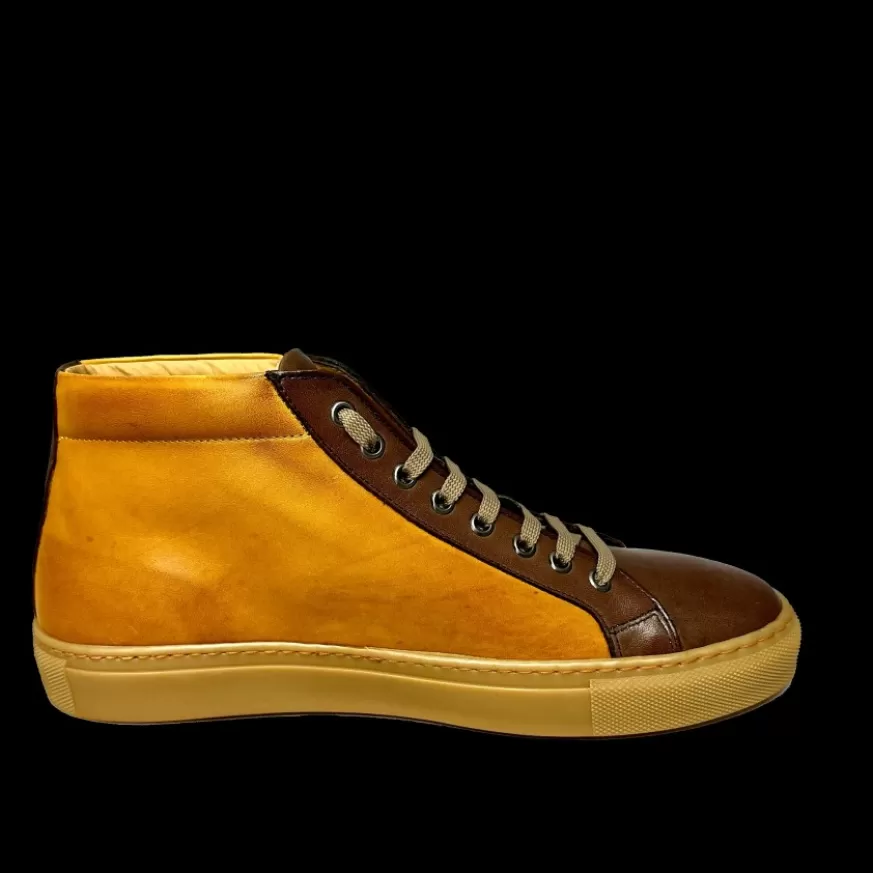 Uomo CAMARRI CALZATURE Scarpe Uomo | Sneakers Artigianale Alta In Pelle Bicolore