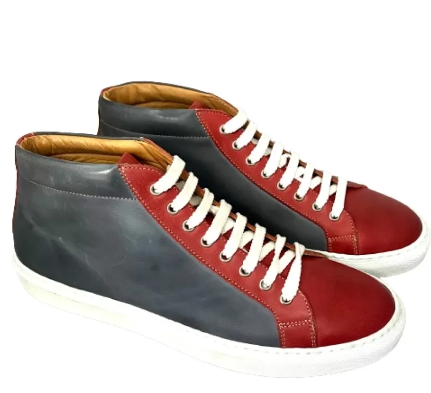 Uomo CAMARRI CALZATURE Scarpe Uomo | Sneakers Artigianale Alta In Pelle Bicolore