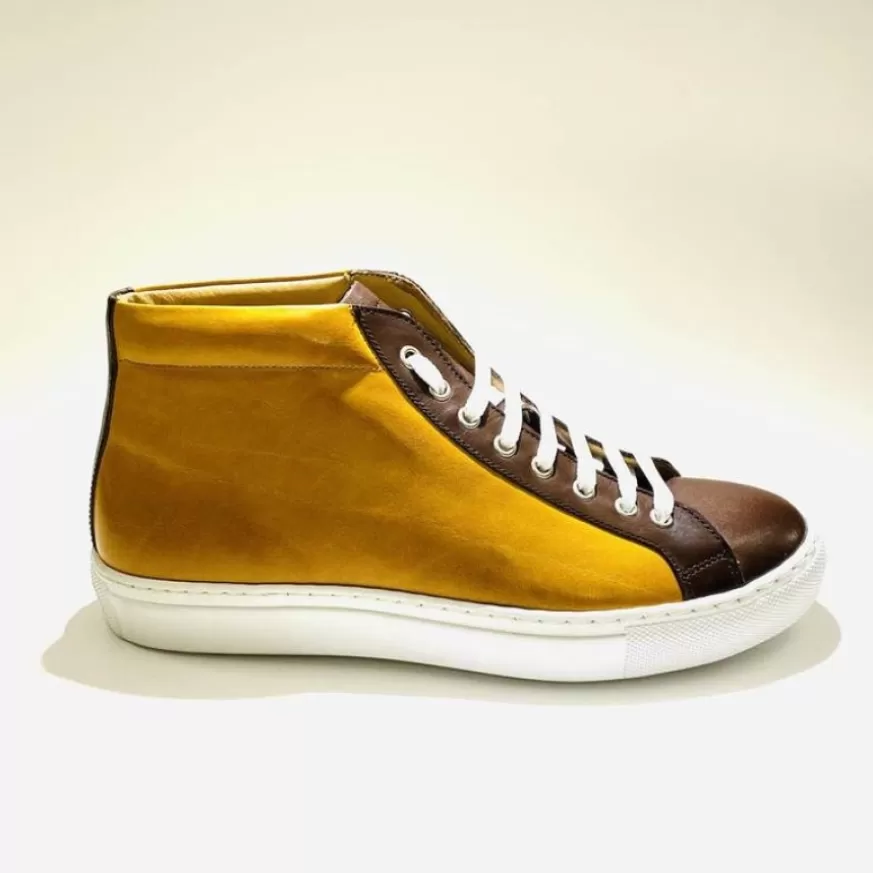 Uomo CAMARRI CALZATURE Scarpe Uomo | Sneakers Artigianale Alta In Pelle Bicolore