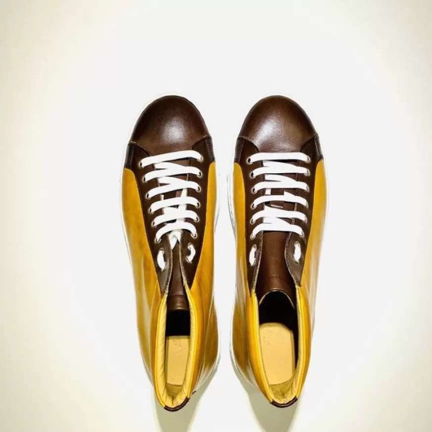 Uomo CAMARRI CALZATURE Scarpe Uomo | Sneakers Artigianale Alta In Pelle Bicolore