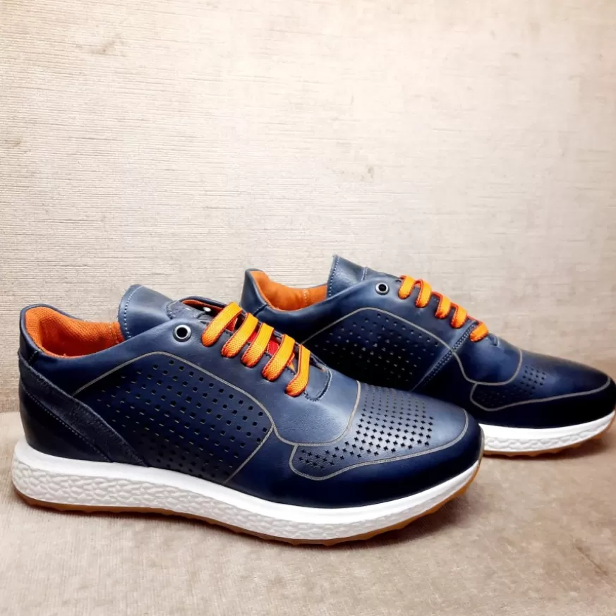 Uomo CAMARRI CALZATURE Scarpe Uomo | Sneakers Artigianale Blu